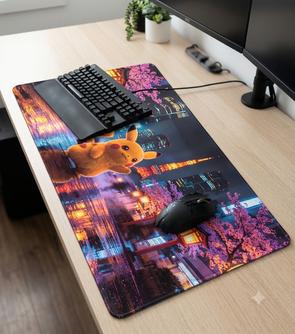 Premium Pokémon TCG playmats with iconic artwork and non-slip backing for card protection and smooth gameplay