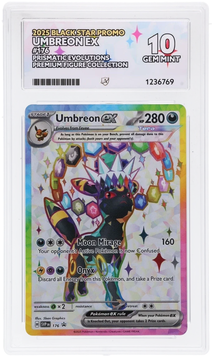 Umbreon ex SVP 176 Prismatic Evolutions Promo ACE 10 Gem Mint Pokémon TCG card English