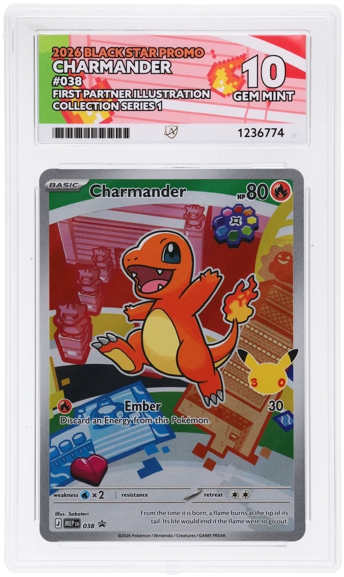 Charmander First Partners Series 1 Kanto Ace 10 Gem Mint Pokémon TCG card