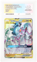 Arceus & Dialga & Palkia GX 156/236 Tag Team ACE 10 Gem Mint Pokémon card with perfect sub grades from Cosmic Eclipse set