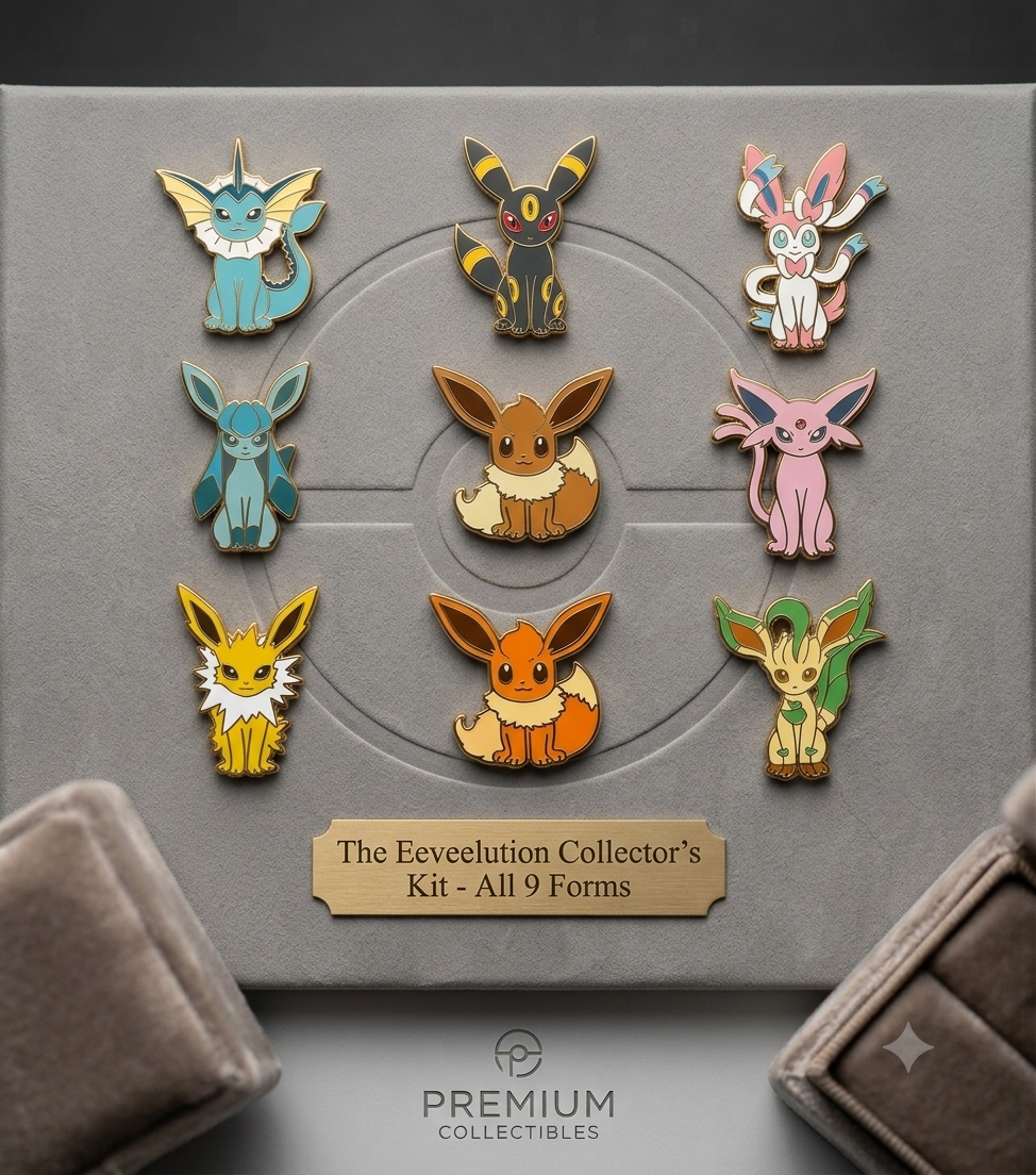 Collection of high-quality Pokémon enamel pins featuring Bulbasaur, Squirtle, Mew, Charmander, Charizard, and Pikachu designs