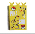 Pokémon Pikachu Notebook with bright yellow cover, Pikachu poses, and ear tab dividers