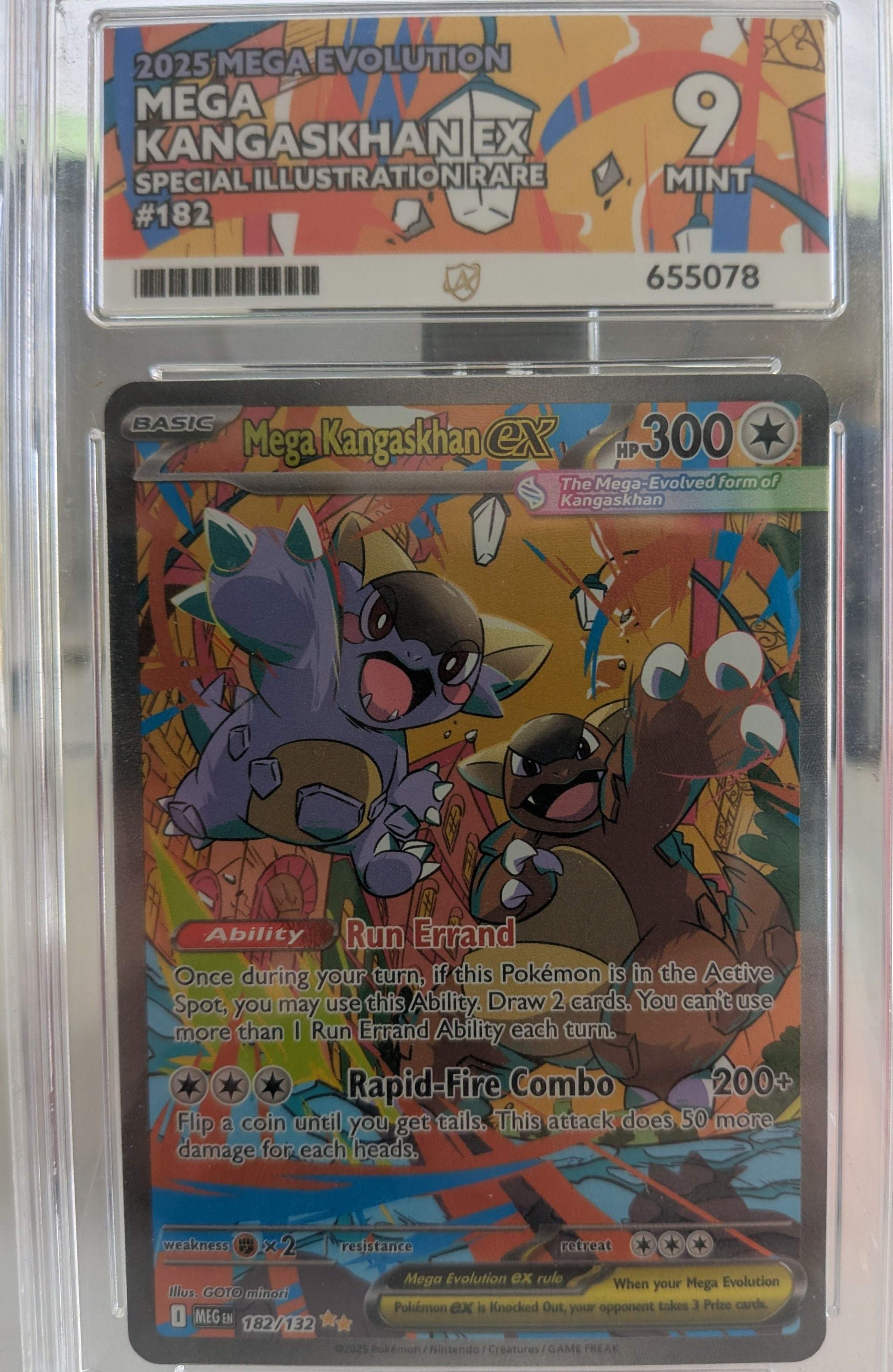 Mega Kangaskhan EX IR Ace Graded 9 Pokémon card image