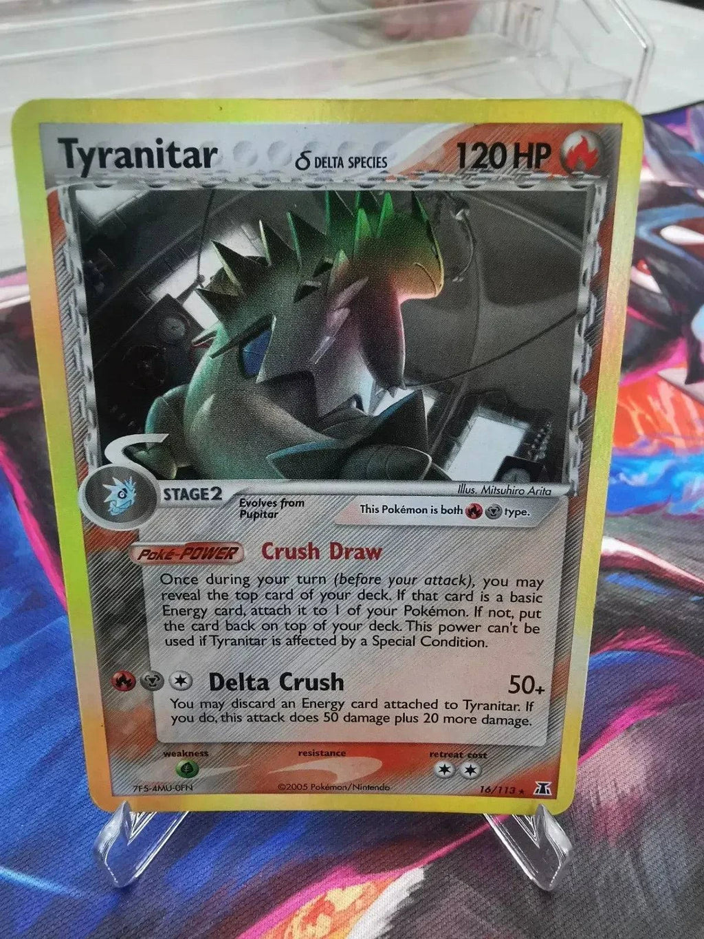 Pokemon Tyranitar Delta Species Holo Card 16/113 vintage collectible from EX Delta Species set