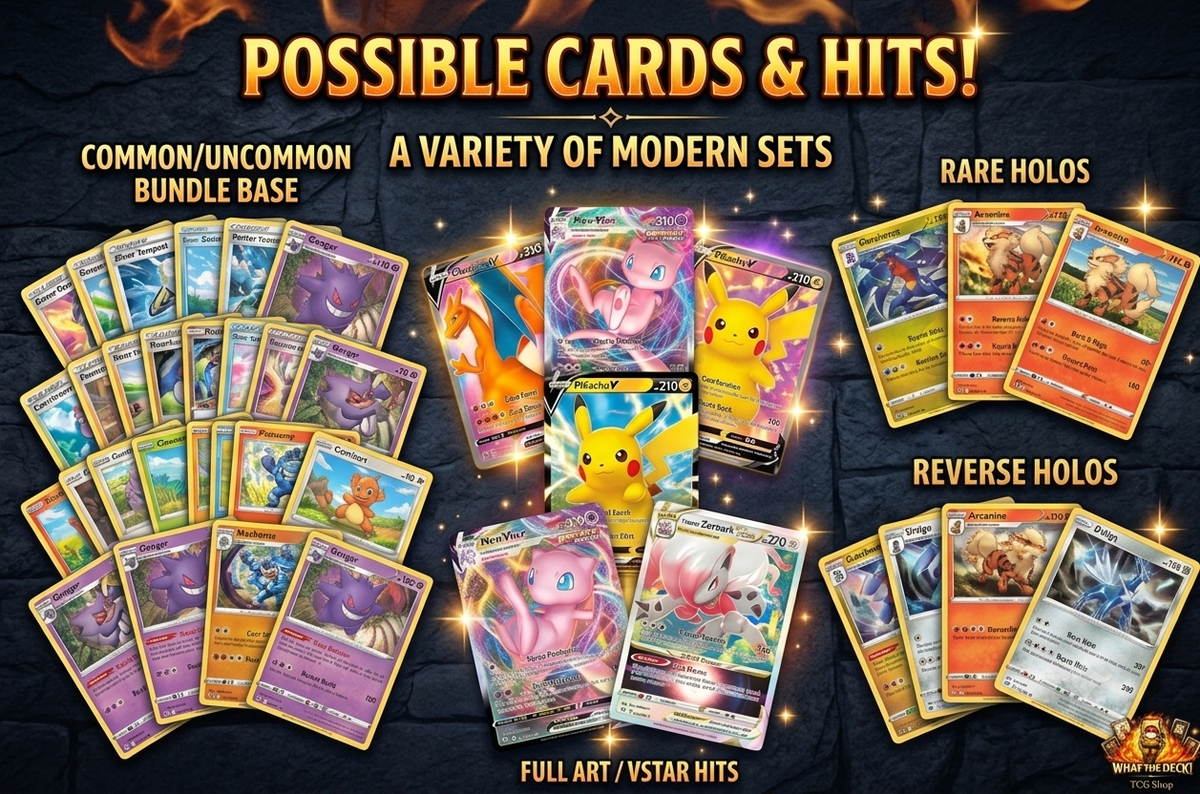 100 Pokémon Card Bundle — Genuine Near Mint | V / VMAX / EX Guaranteed
