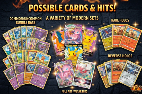 100 Pokémon Card Bundle — Genuine Near Mint | V / VMAX / EX Guaranteed